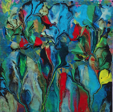 Abstract Stained Glass Floral-Lite