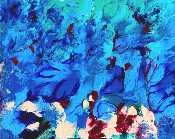 Busy Sky, White Florals