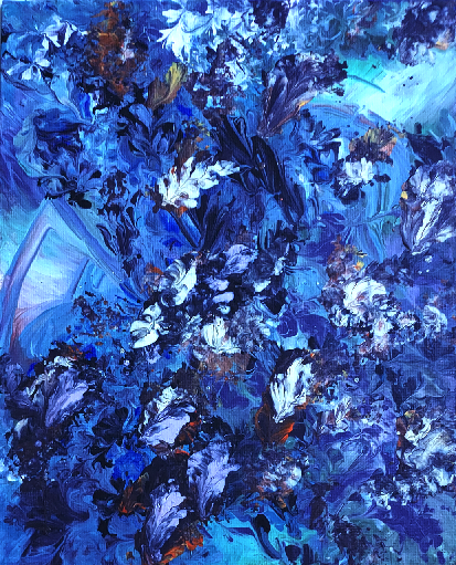 Blue Flow with Floral Buds for Nancy