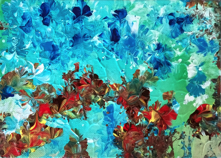 Morning Frost & Red Flowers 01