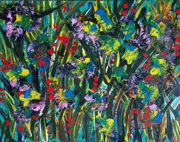 Dark Grass & Blooms